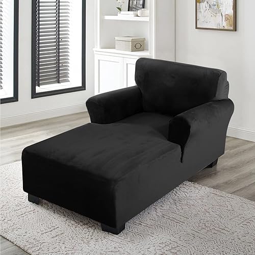 Miniatura 10 de FantasDecor Fundas de terciopelo de lujo para sala de estar, funda elástica para tumbona, ultra suave, lavable a máquina, color gris