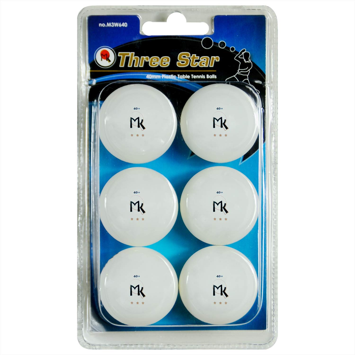 Martin Kilpatrick 3 Star Table Tennis Balls - 6 Pack - 40mm Ping Pong Balls - White - Poly Ping Pong Balls - Excellent Quality - Great For Schools, Homes, And Training