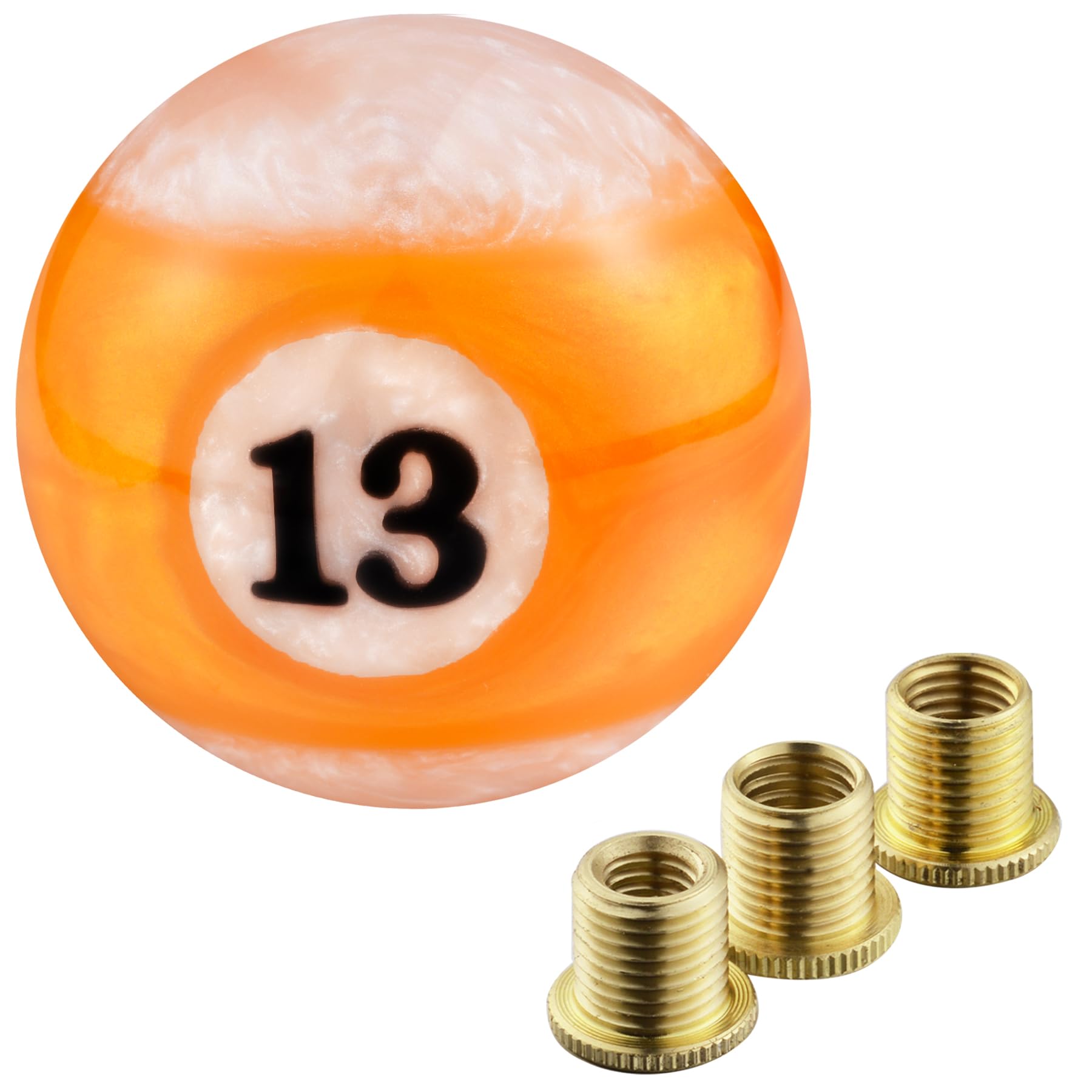 Padaodao Orange Number 13 Vehicle Shift Knob Gear Stick Head For Most Manual Automatic Transmissions Cars Suv Trucks, And White