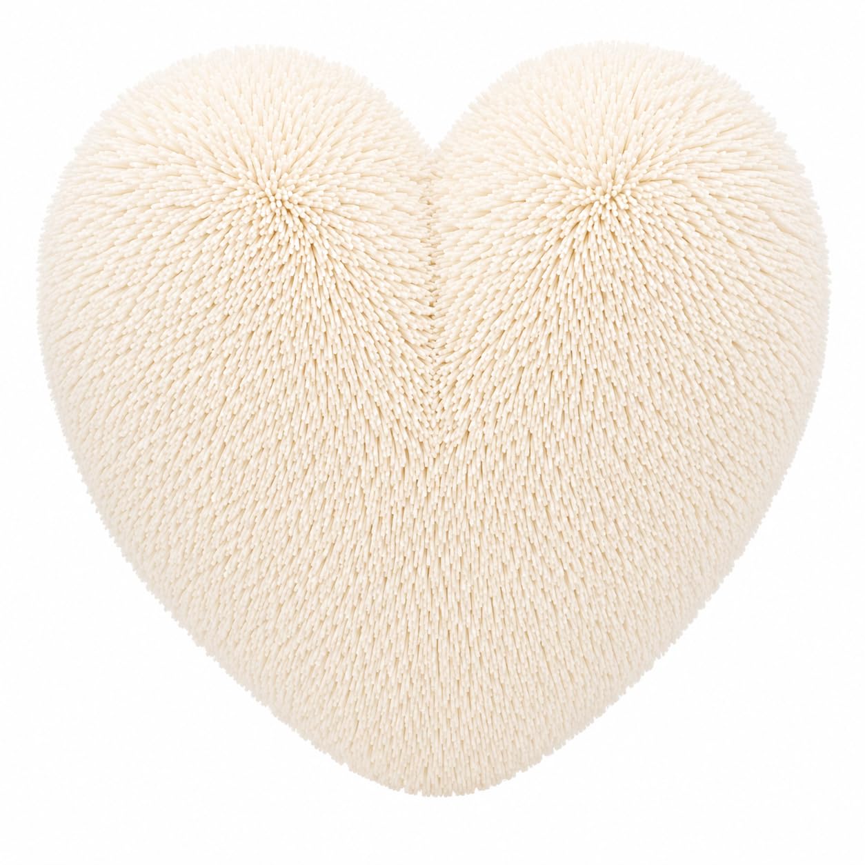 Homes-Linen Cream Teddy Cuddles Heart Shape 3D Fleece Filled Cushion Soft Comfortable Warm & Cozy Home Decor Size 38Cm 100% Polyester Teddy Heart Cushion (Cream)