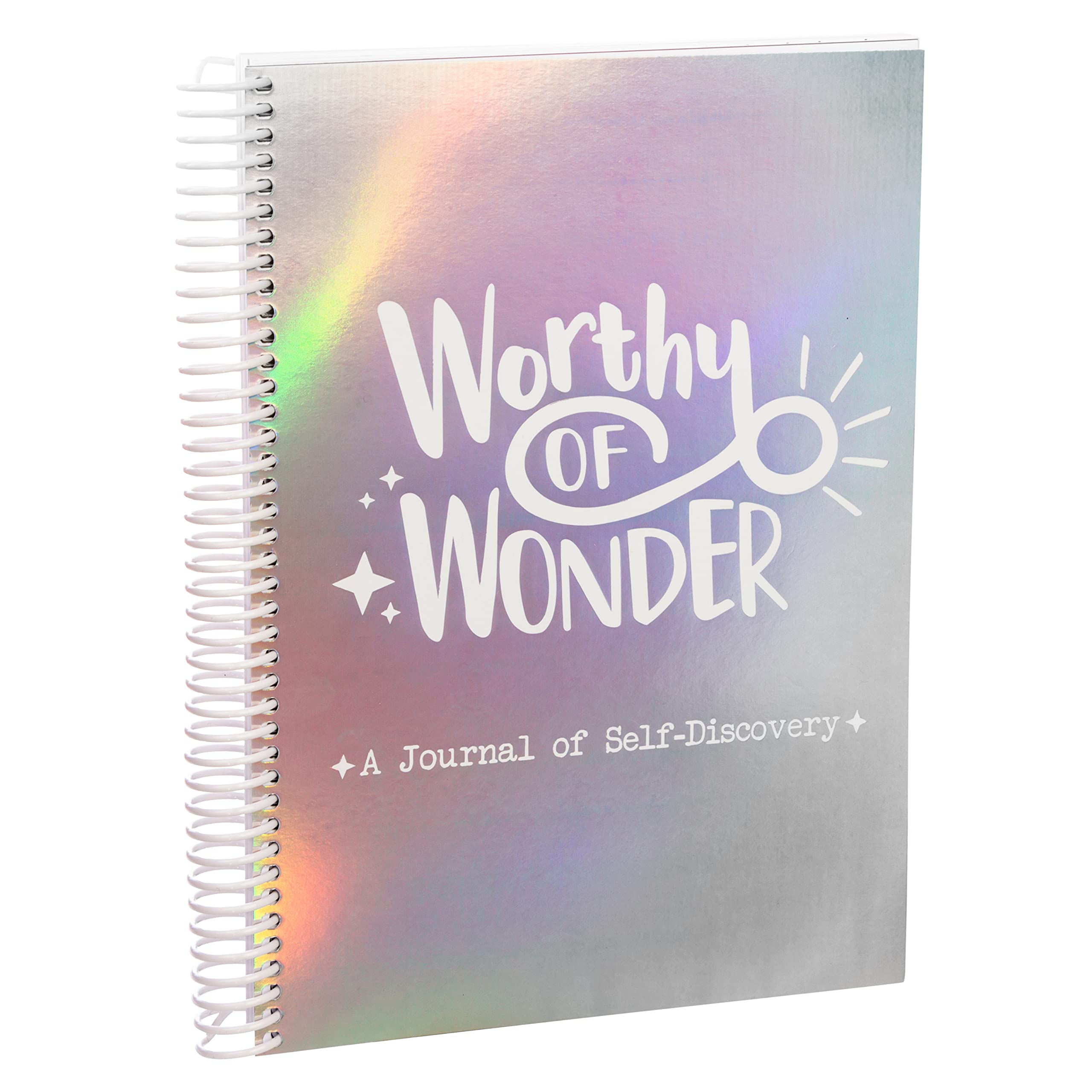 Worthy of Wonder, A Journal of Self-Discovery, creative writing prompts, guided journal, coloring book, spiral bound journal, affirmation journal