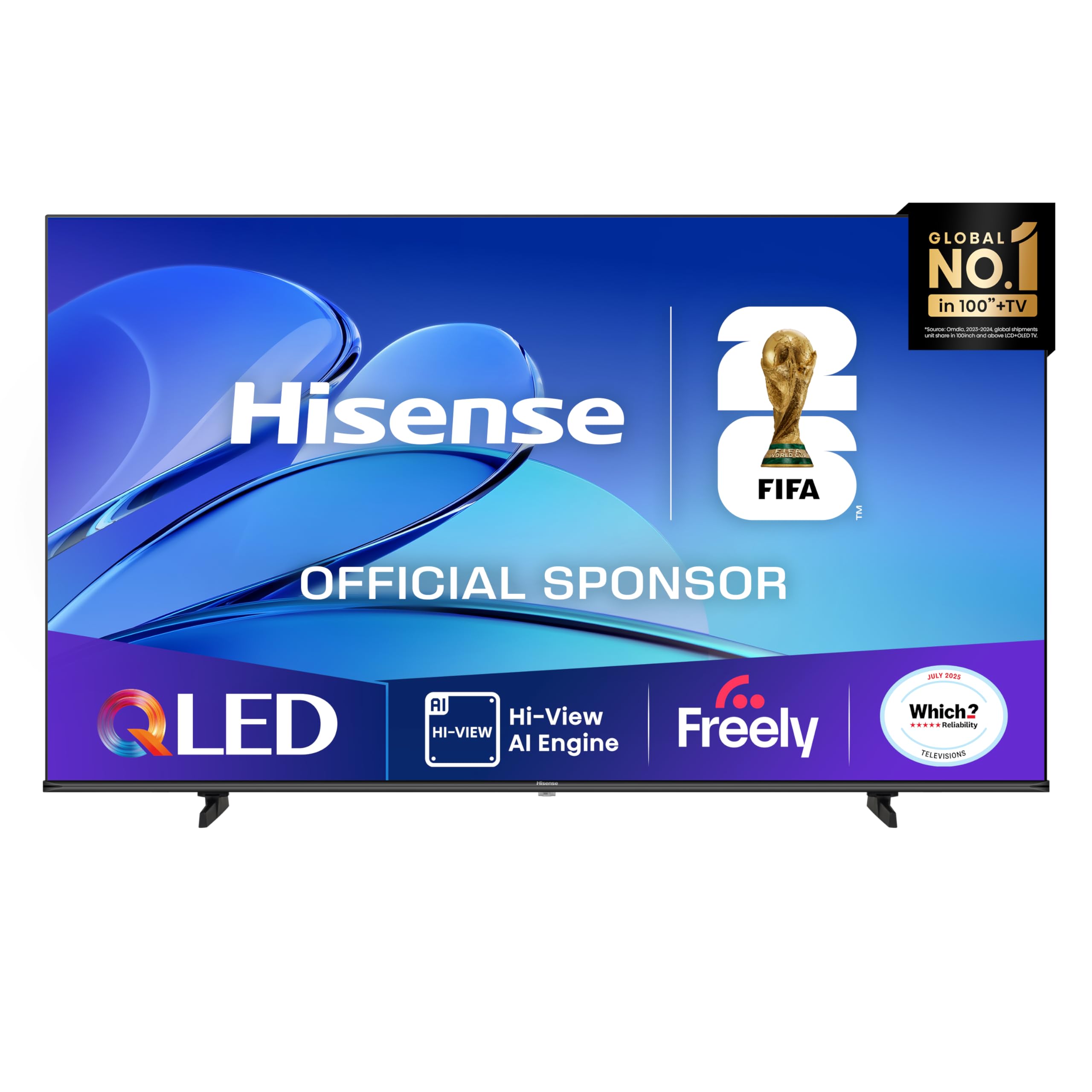 Hisense 75" 75E7QTUK QLED Smart AI TV - 4K Direct Lit Viewing, Quantum Dot Colour, Hi-View AI Engine, Dolby Vision, Dolby Atmos with Freely, Disney +, YouTube, Netflix [Energy Class E]