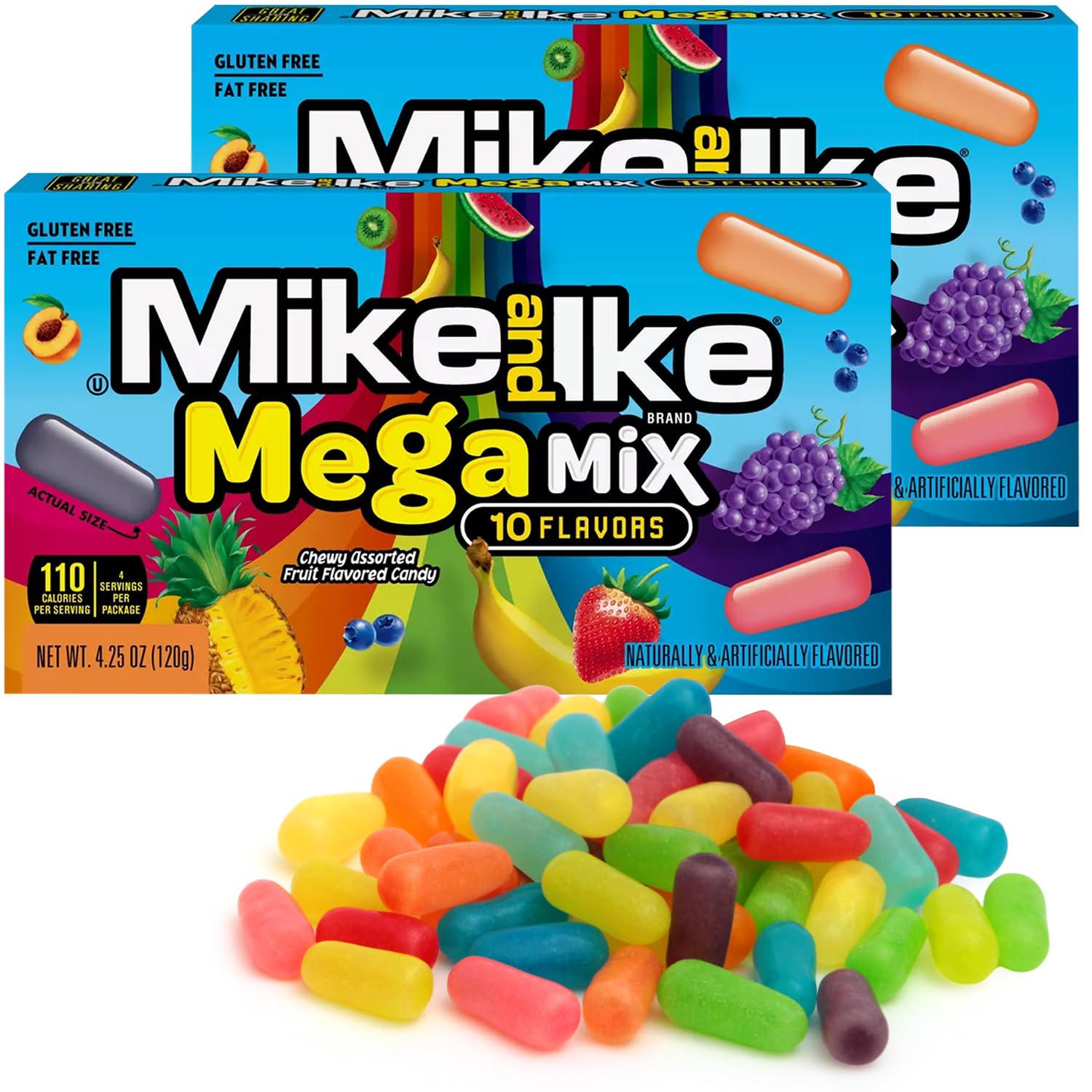 Amazon.com : Mike and Ike Mega Mix, 2 Pack of Movie Theater Candy