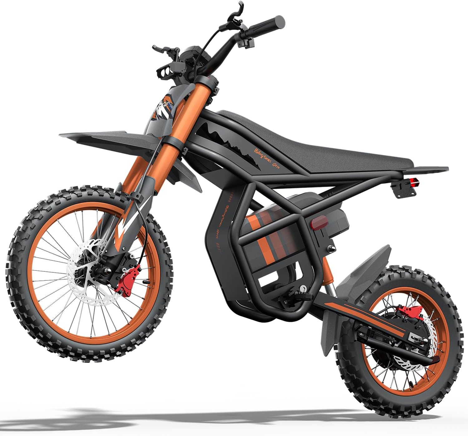 Riding'times Ebike for Teens Adults, 60V 25AH 40MPH // 48V 27AH 37MPH Electric Dirt Bike with 14"/12" Motorcycle Tire, 3000W/2000W Dual Hydraulic Brake Mountain Off-Road Dirtbike for Ages 13+
