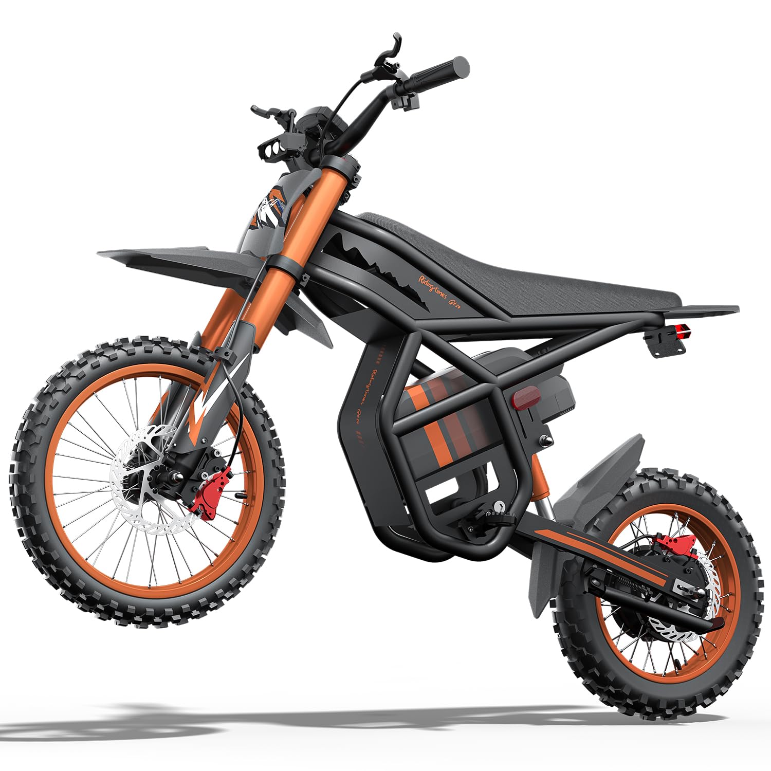 Riding'times GT54 Ebike for Teens Adults, 48V 27AH 37MPH Electric Dirt Bike with 14"/12" Motorcycle Tire, 2000W Dual Hydraulic Brake Mountain Off-Road Dirtbike for Ages 13+
