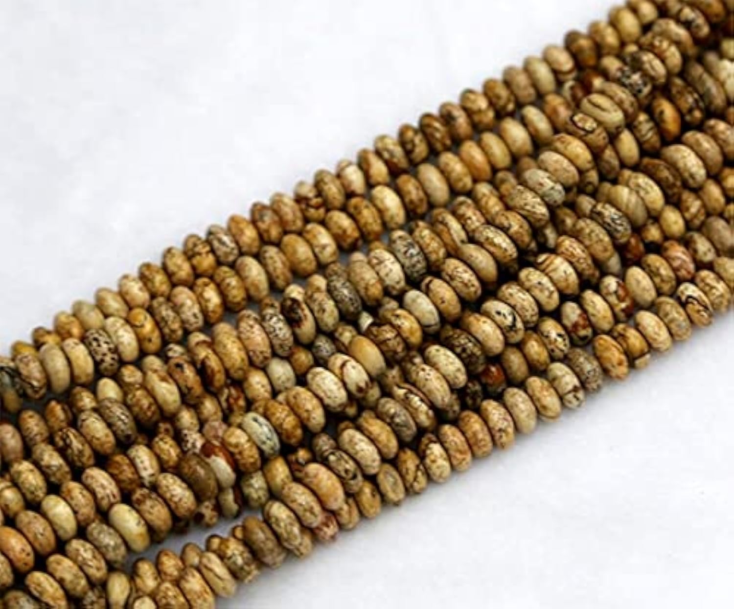 Perles rondelles jaspe jaune pour création bijoux bracelets