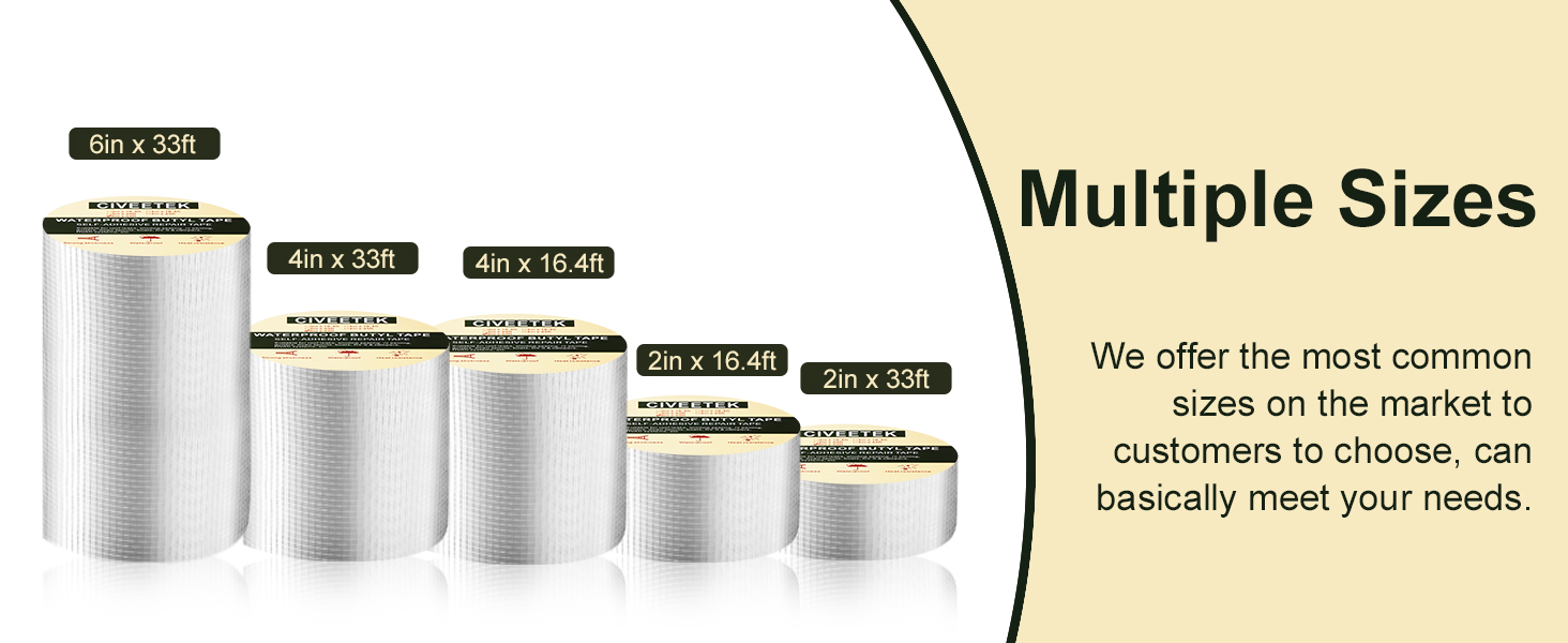 Image of Super Waterproof Butyl Tape 2in x 16ft Outdoor Leak Repair Aluminum Foil Duct Tape All Weather Self-Adhesive Rubber Butyl Tape for Pipe RV Awning Sail Metal Roof Window Sealing