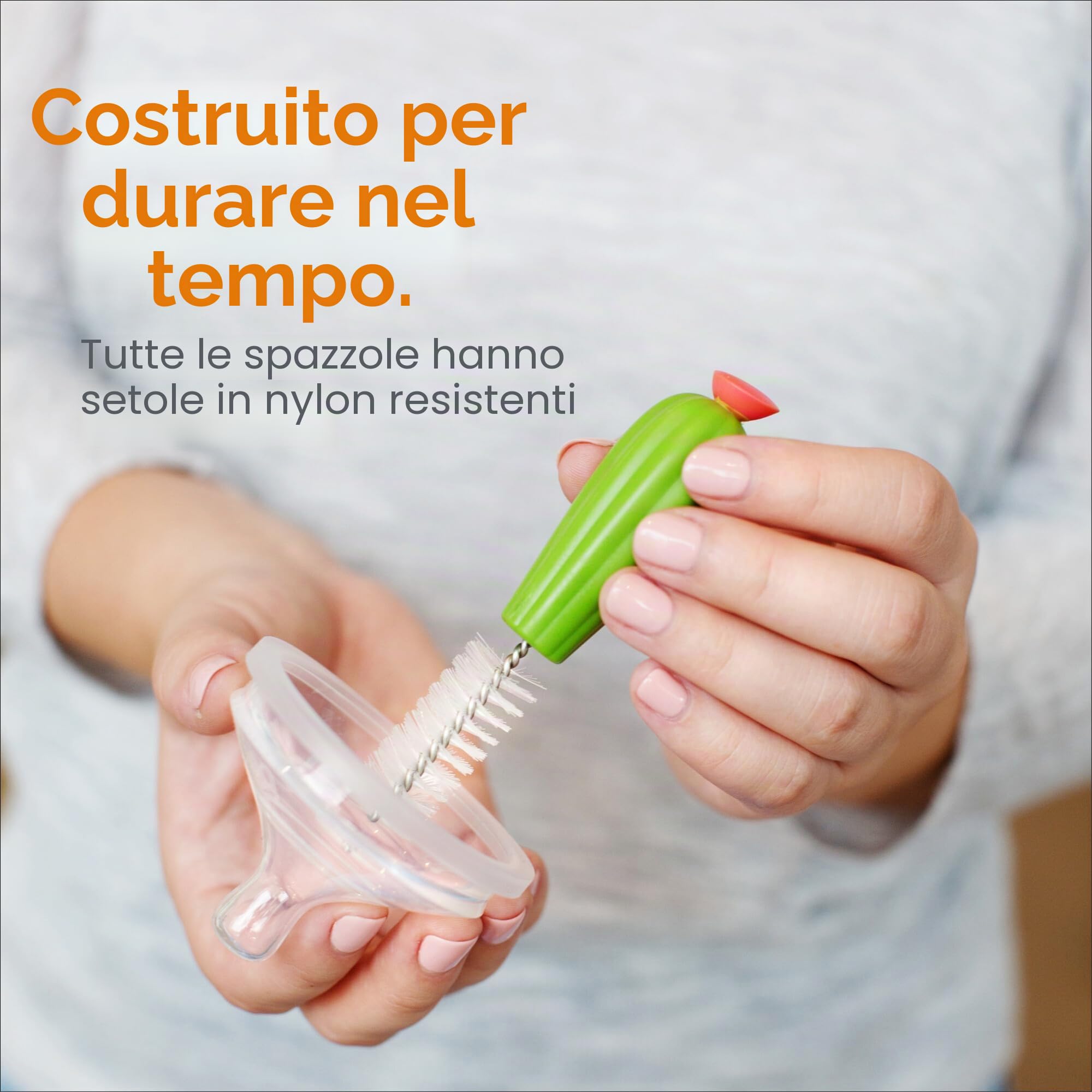 Boon Cacti Bottle Cleaning Brush Set,Multicolour