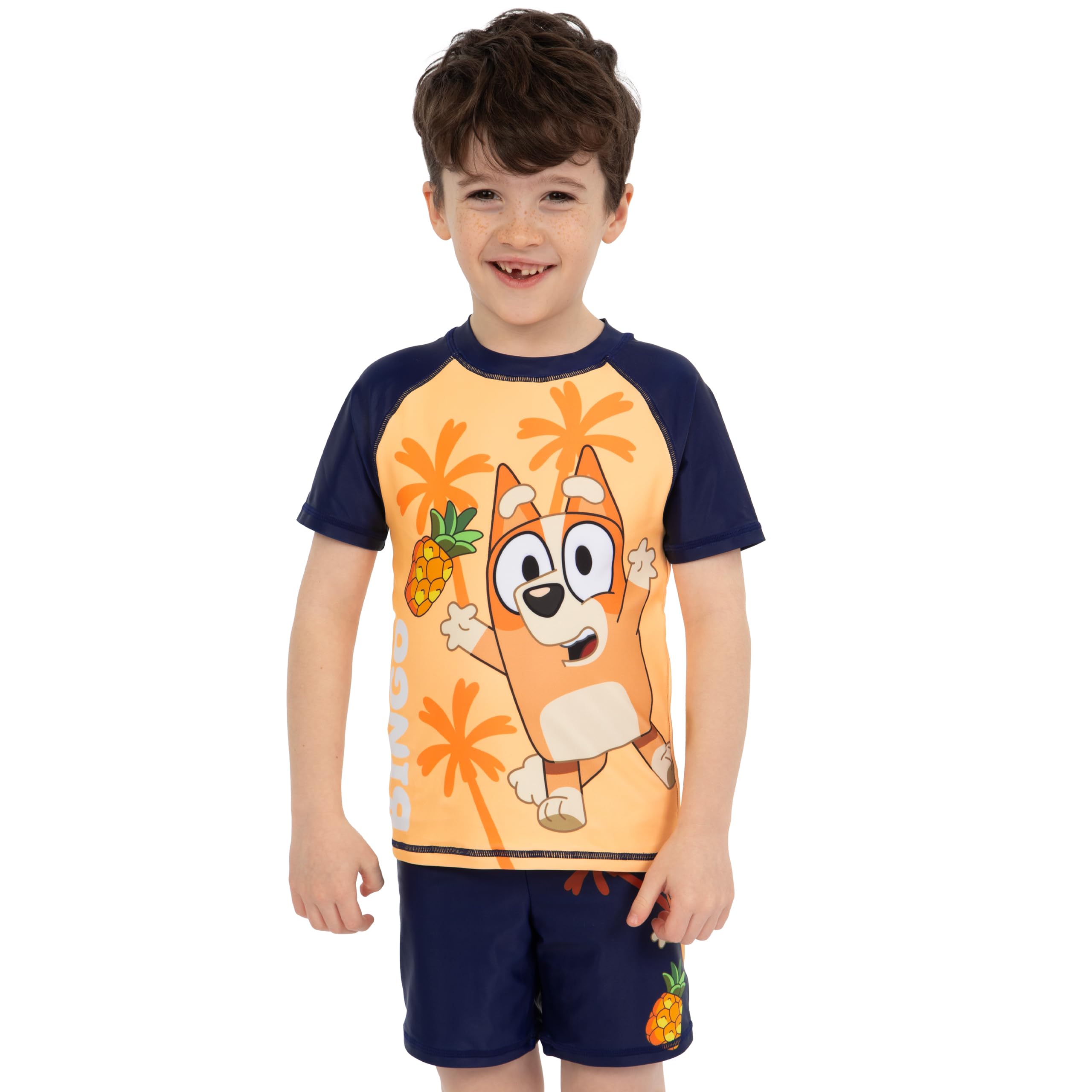 BlueY Costume Piscina Bambino, Set Maglia E Shorts Bingo, Costume Nuoto Ragazzo, Set Piscina Bambini, età 18 Mesi - 8 Anni