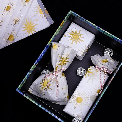 Miniatura 4 de HolyMaji 50 hojas de papel de seda Sunshine para embalaje de pequeñas empresas de 20 x 28 pulgadas, papel de seda impreso a granel, papel de seda