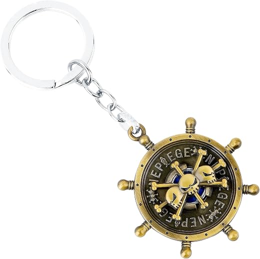 Chaveiro de anime de uma peça com pingente Jolly Roger, chaveiro de chapéu de palha e pingente de telefone, presentes legais para homens e mulheres
