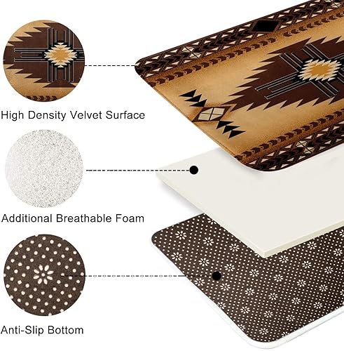 Miniatura 6 de Britimes - Tapetes de baño, tapetes antideslizantes, textura de mármol color turquesa, cobertura lavable, para decoración de baño, 20 x 32 pulgadas