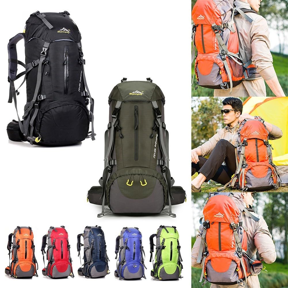 Zaino da trekking da 50 l, impermeabile, in nylon, da viaggio, campeggio, grande capacità, per sport all'aria aperta, arrampicata, con scomparto inferiore per scarpe, per uomini e donne