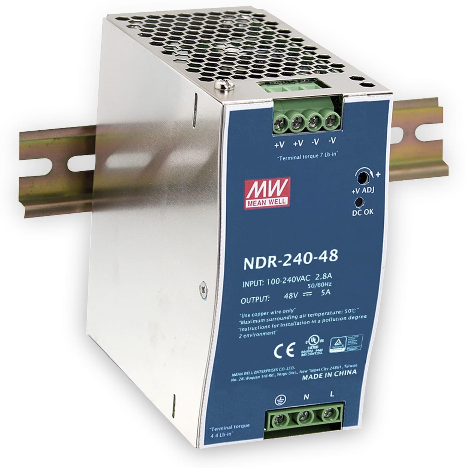 NDR-240-24 Netzteil, Schaltregler, 240 W, 24 VDC, 10 A, Slim