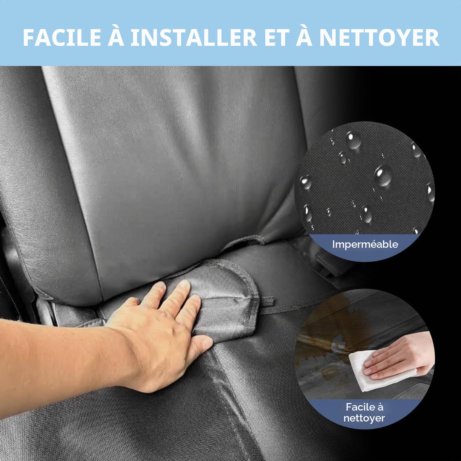 Protection Siege Voiture, Protecteur de Siège de Voiture, Universelle Imperméable Protège Siège Oxford Auto, Protege Siege Auto Facile à Nettoyer pour Enfant, Bébé, Animaux