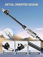 Vista 5 de Juego de portabrocas neumáticas FNPT de 1/4 de pulgada de alcance extendido de doble cabezal con enchufe rápido, portabrocas de aire para neumáticos