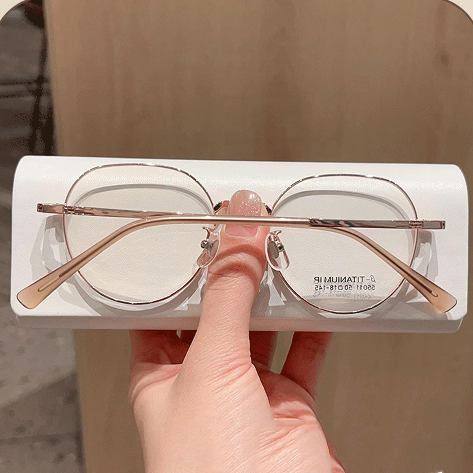 Monturas de Gafas de Metal, Gafas poligonales for Ordenador, Gafas sin Receta con Bloqueo de Metal, con Almohadillas for la Nariz, Ajuste cómodo(Gold)