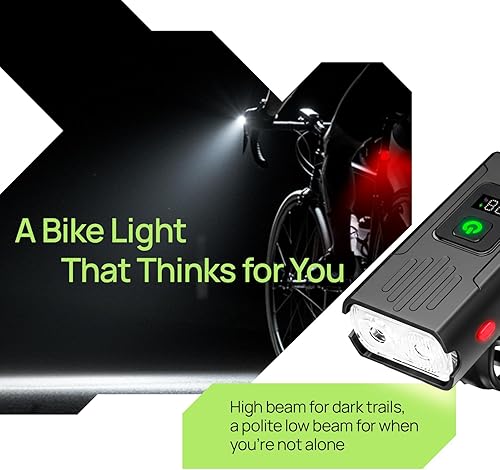 Miniatura 8 de Smart Bike Lights Front and Back, R15 Kit, USB C Rechargeable with Auto Brake Sensing, 500 Lumen Waterproof Bicycle Headlight & Tail Light Set for
