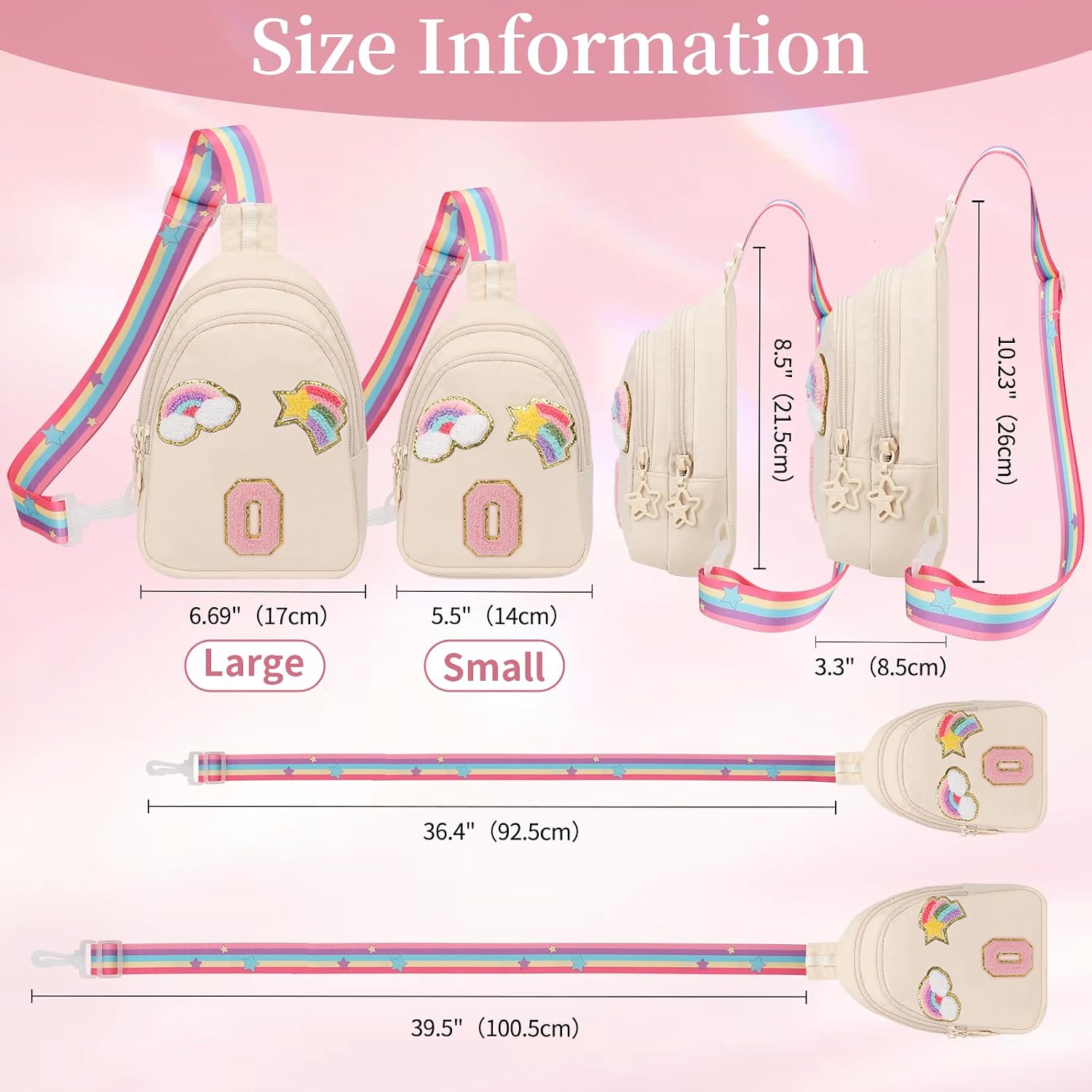 Sling Bag for Girls,Initial Crossbody Bags-Small Beige O image 4
