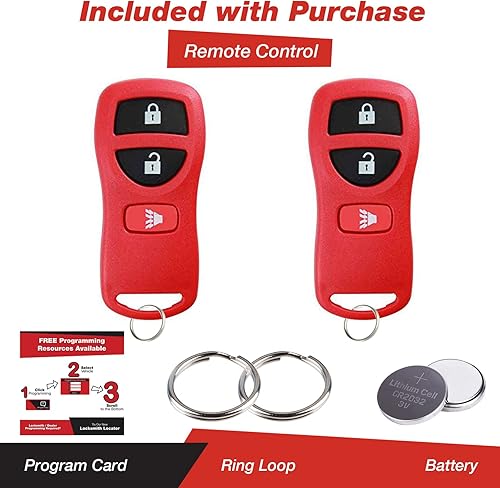 Miniatura 2 de KeylessOption Reemplazo de llavero de coche con control remoto de entrada sin llave para KBRASTU15, CWTWB1U733-Rojo (paquete de 2)