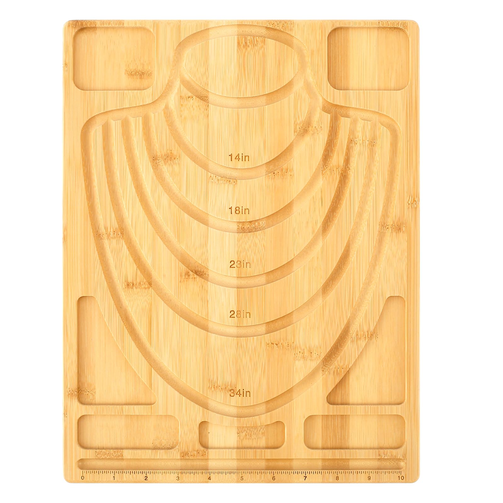 Bead Board Bamboo Jewelry Making Mats Tray - Sturdy Design With Scale Measuring Tool for Bracelets and Necklaces - Practical DIY Jewelry Board
