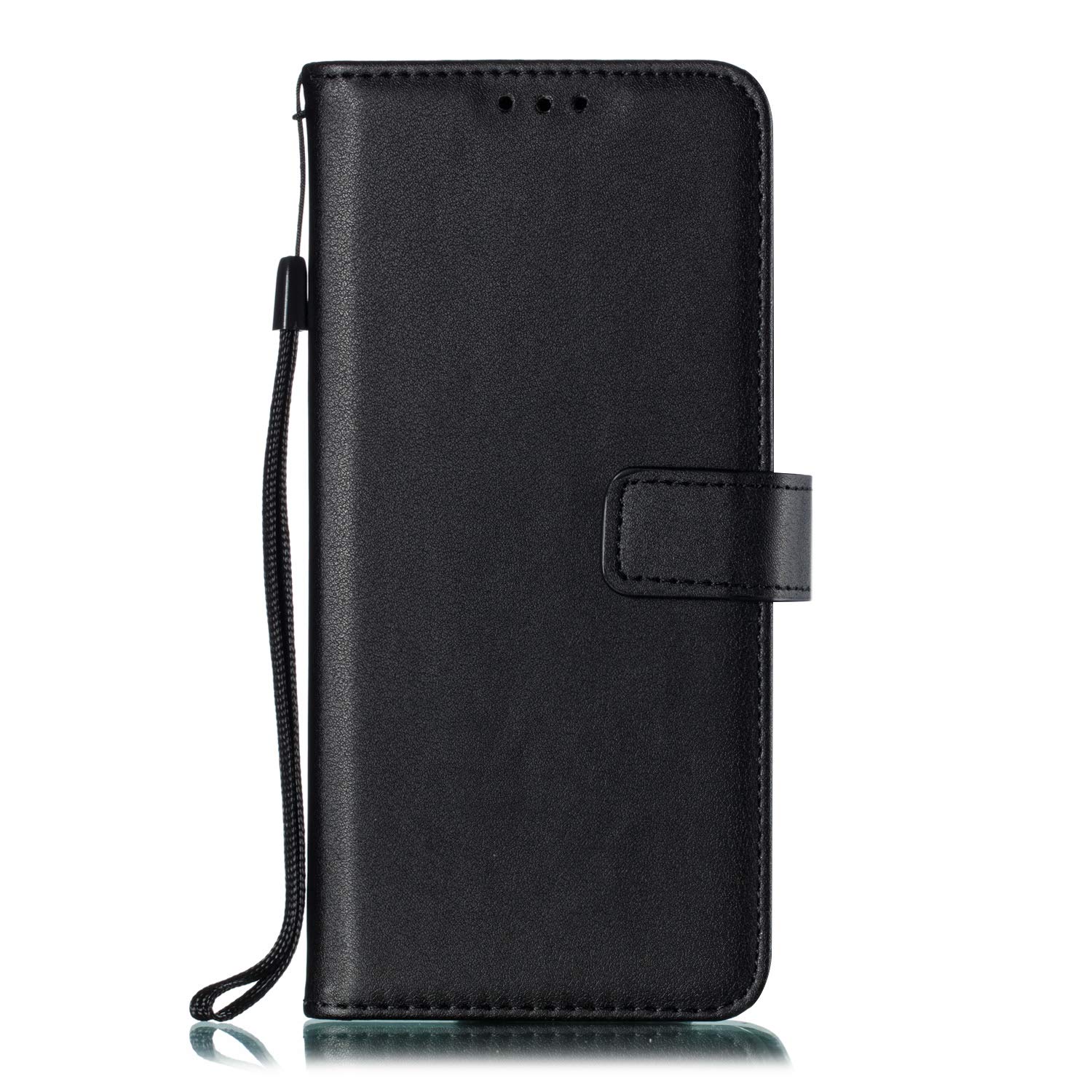 for Samsung Galaxy S3 Mini / 8190 Wallet Case,PU Leather Flip Cover with Card Slots,Stand,Magnetic Closure,Wrist Strap,Shockproof Full-Body Protective Phone Case-Black