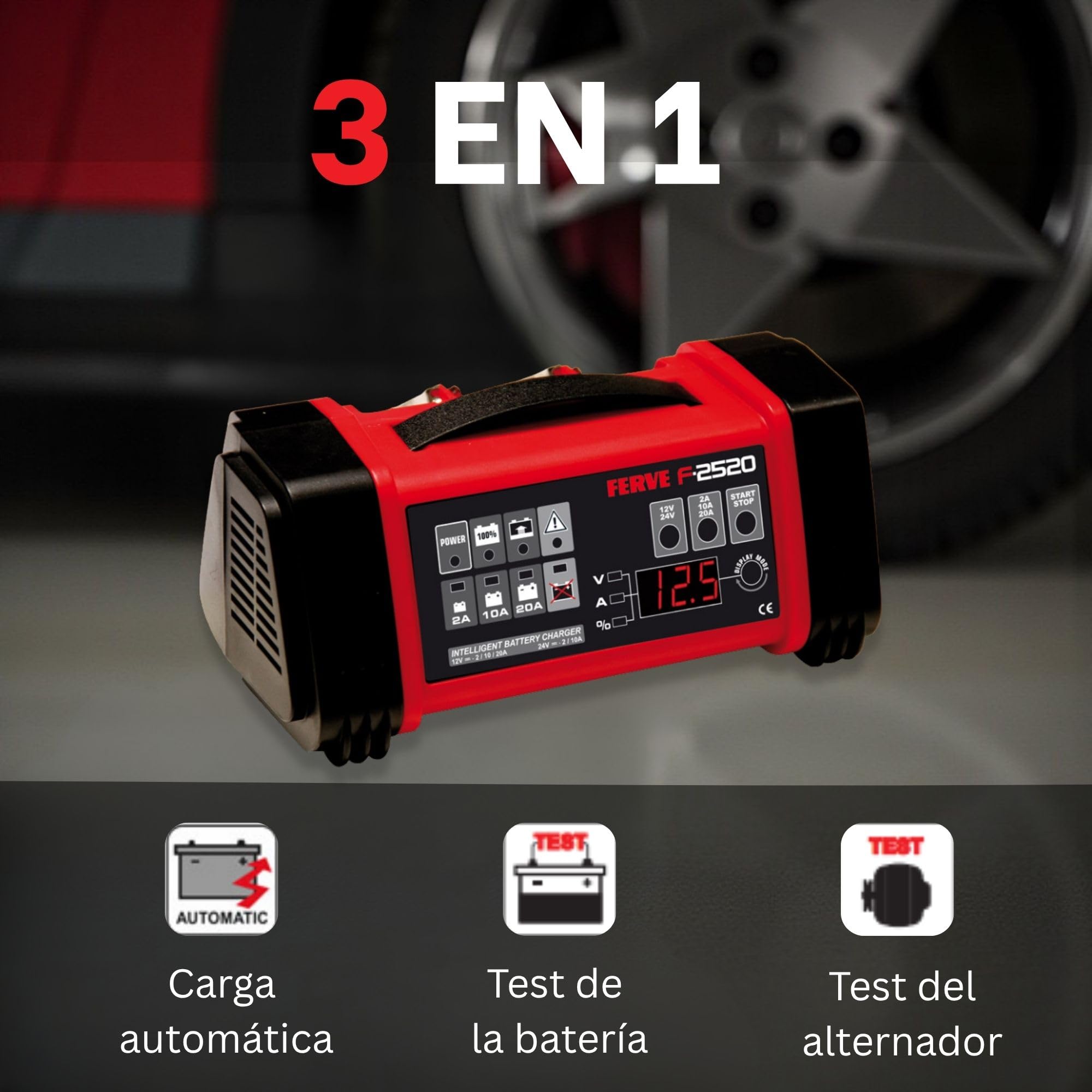 Ferve F-2520 Cargador Automático de Baterías de Plomo Ácido