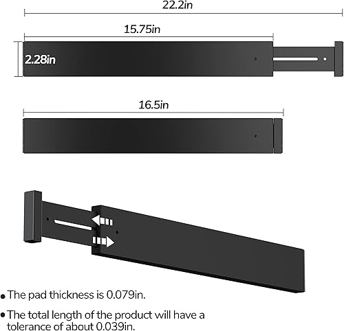 Miniatura 2 de BAMEOS Separadores de cajones de bambú, organizadores expandibles para cocina, dormitorio, baño, aparador, oficina, paquete de 4
