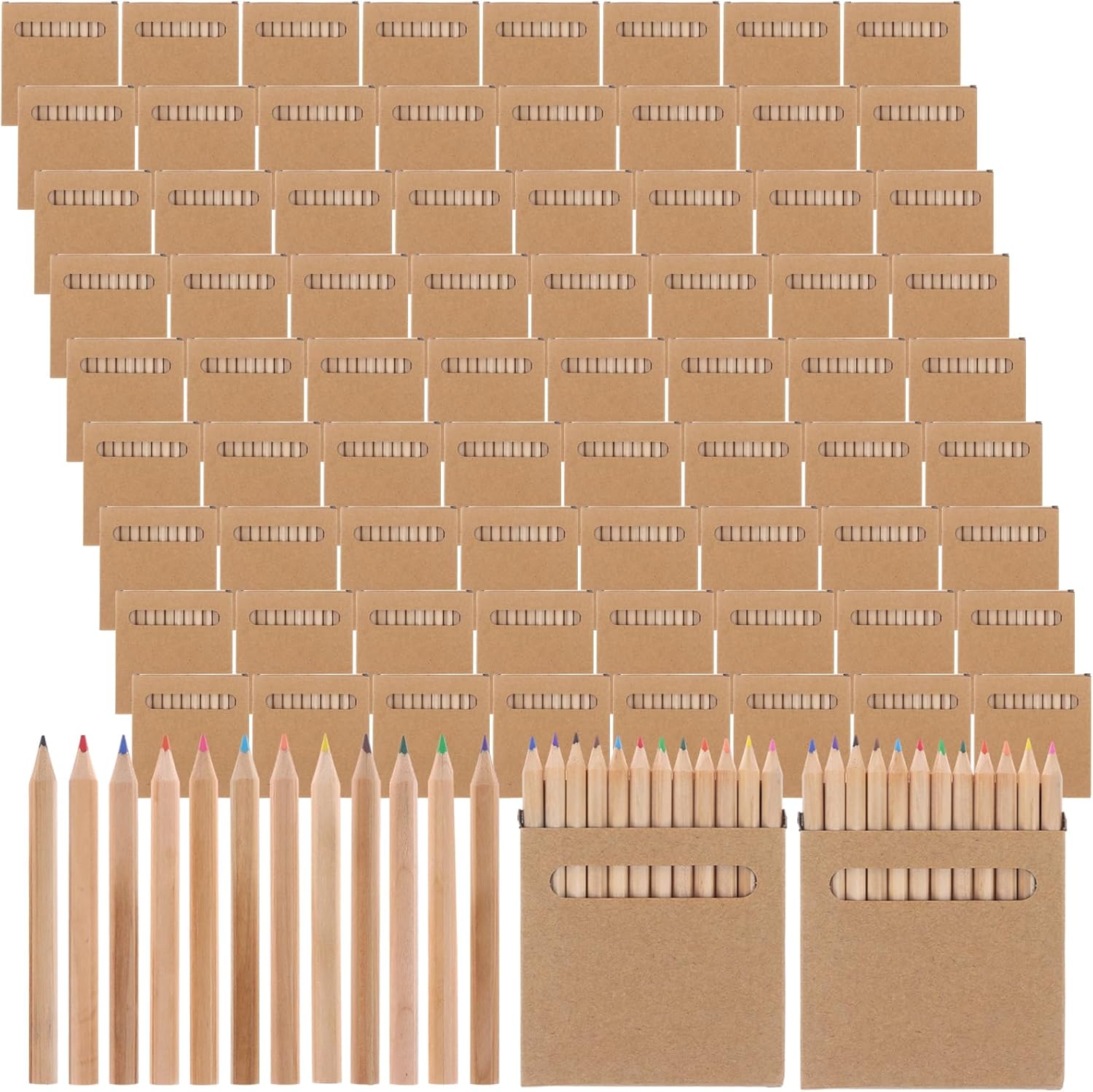 900Pcs/75 Boxs Colored Pencils Bulk Mini Drawing Pencils Set for Kids, 3.5inch Short Fat Color Pencils for Adult Coloring Books, Classroom School Drawing Birthday Wedding Party Favors, 12-Color