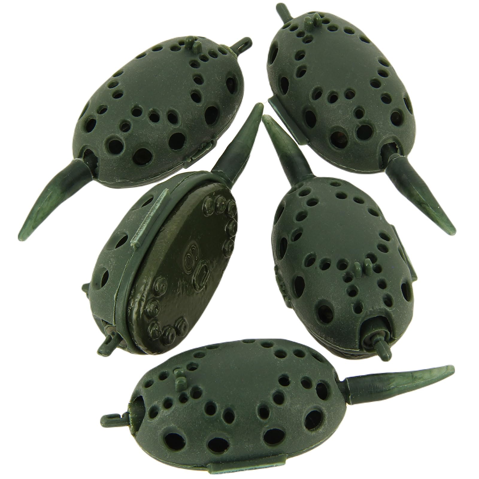 5x Inline Clam Shell Maggot Grub Feeders – Easy-Fill, Reusable Method Feeders for Carp, Coarse & Match Fishing – Secure Clip, Inline Rig Compatible (15g, 30g, 60g) (60g)