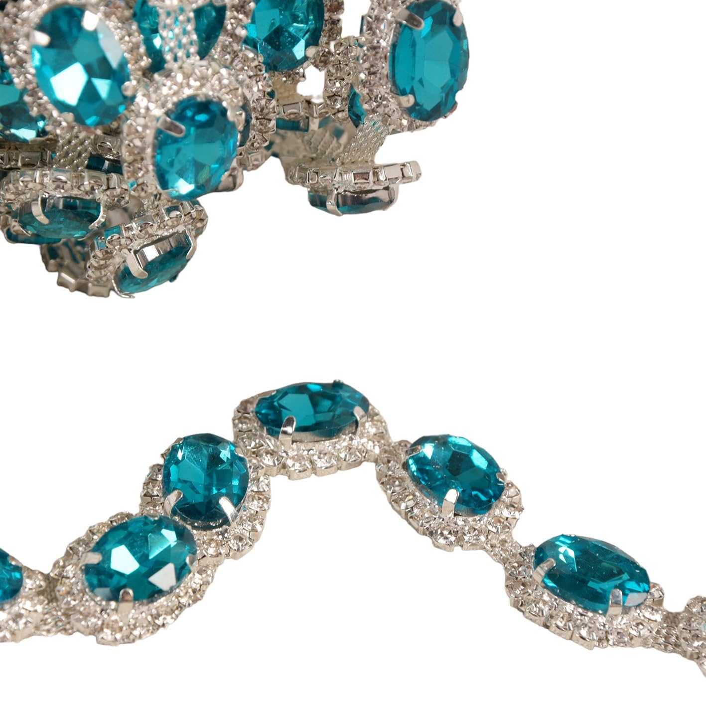 Galon Pierres Bleu Turquoise 15mm : Fini les customisations ternes avec cette bobine 5m