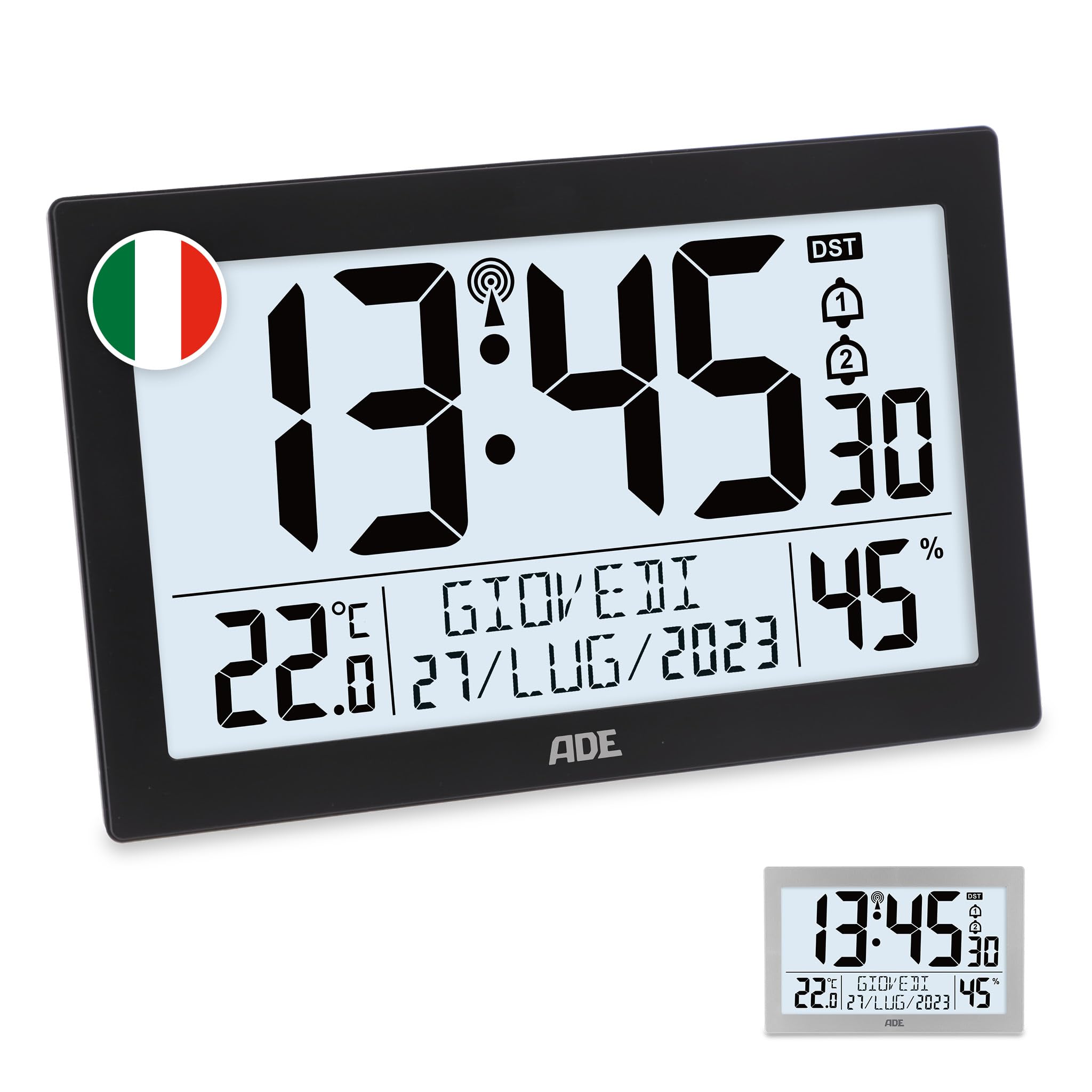 Aolyty Orologio da parete digitale a LED da 30,5 cm, sveglia da