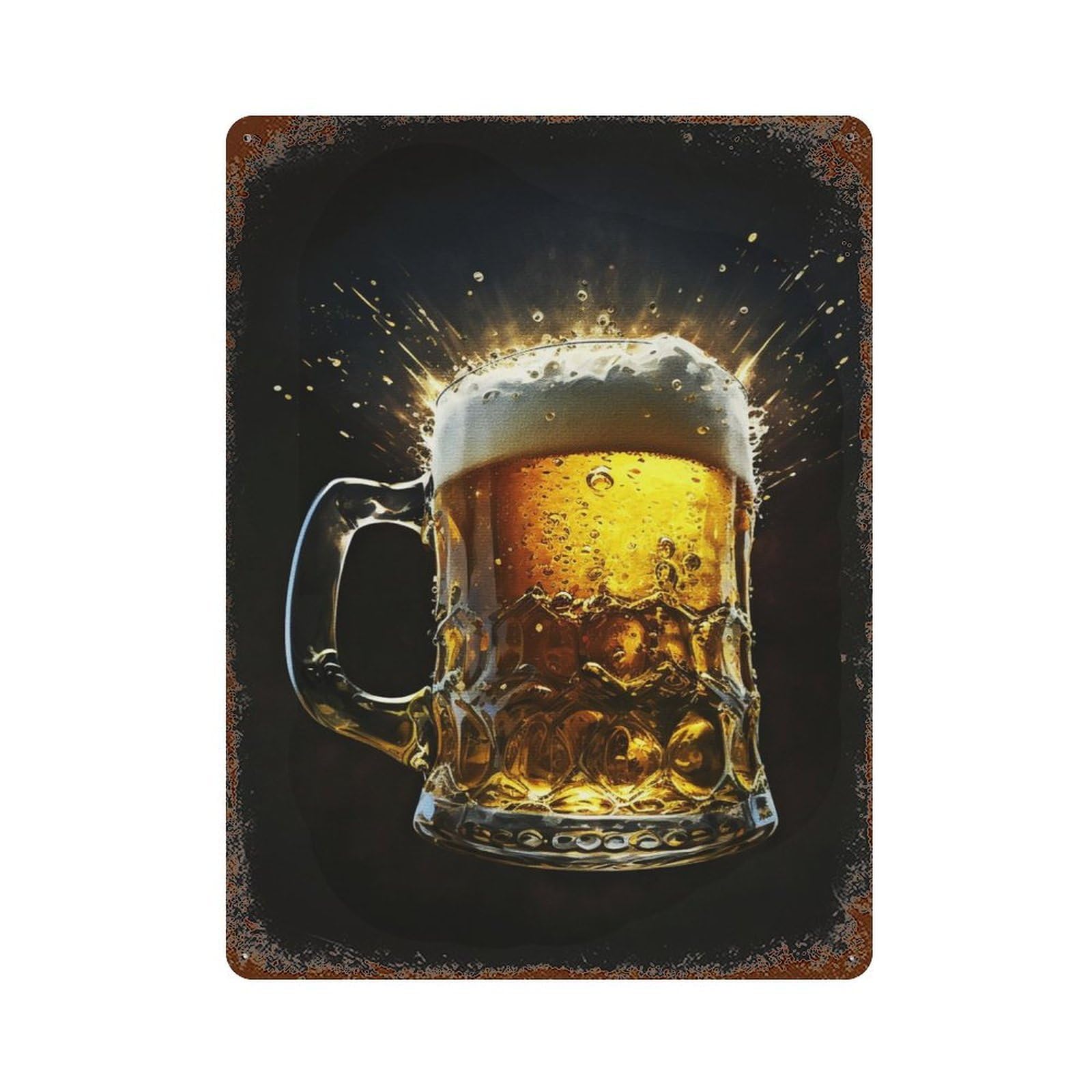 Rust Effect Cheers with You Rusty Metal Tin Sign 15.7"x11.8", Rustic Home Decor for Living Room, Hallway And Home Decor