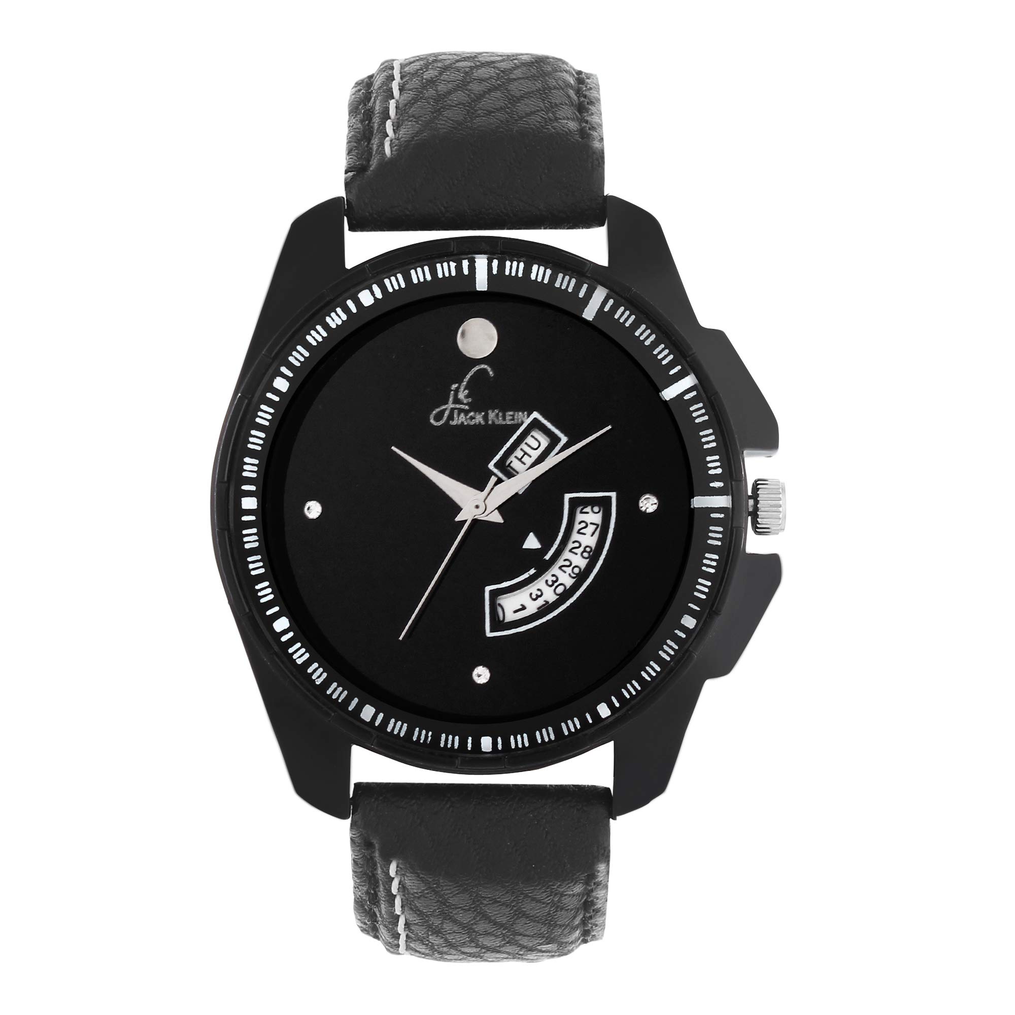 Jack Klein Elegant Fully Black Dial Strap Red Strap Day and Date Working Wrist Watch (B07MCXY54Q) Amazon Price History, Amazon Price Tracker