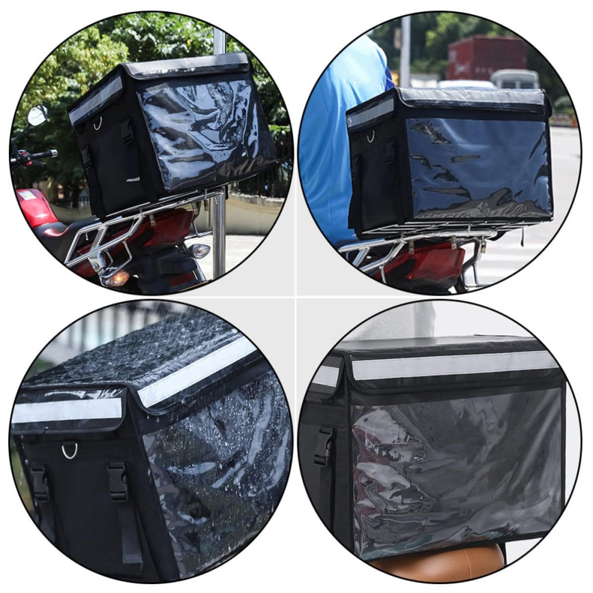 WOONEKY Box Termica per Alimenti 32l Nero, Contenitore Pranzo Isolato | Oxford Cloth e Alluminio, Apertura Ampia, per Picnic e Vacanze, Struttura Ferro