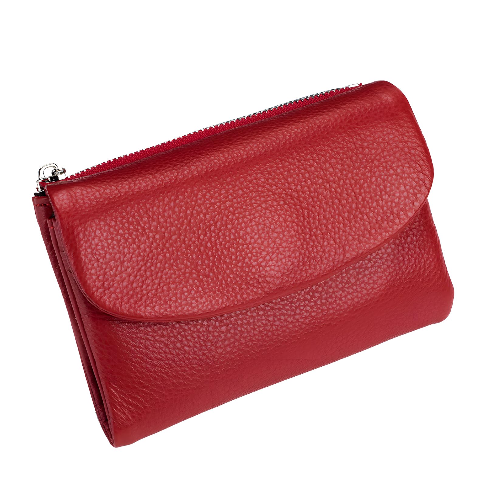 Atlodas Unisex Pebble Leather Wallet, 5.3In Short Genuine Leather Coin Card Holder, Unisex Clutch Bags, Can Hold Coins, Id Cards