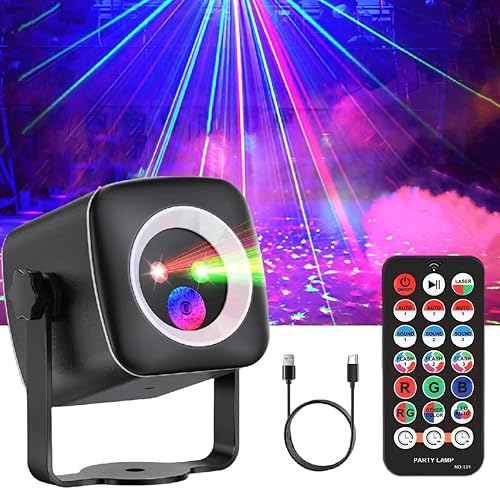 Luces de fiesta, luces de discoteca para fiestas estroboscópicas para pista de baile, proyector de espectáculos de luz activada por sonido, luces de