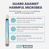 Vista 6 de NU Aqua Sistema de filtro de agua de ósmosis inversa UV de 6 etapas para debajo del fregadero - Bomba de refuerzo - Filtración RO de 100 GPD