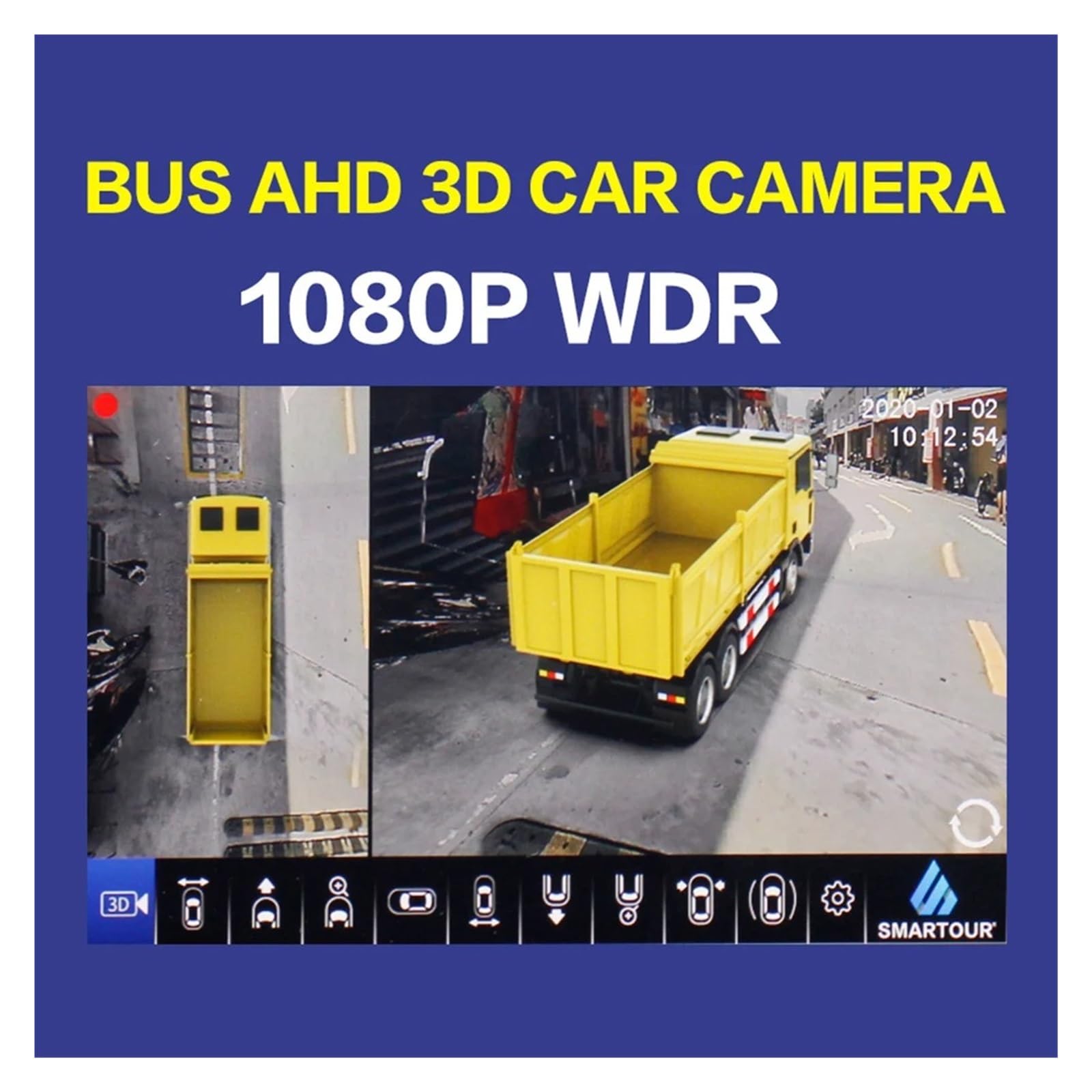 Kamera cofania 3D 360 stopni samochodowa wielokątna kamera cofania ciężarówki 4CH DVR SVM ptasie oko widok surround widok system parkowania AHD zamiennik do kampera autobusowego furgonetki (brak)