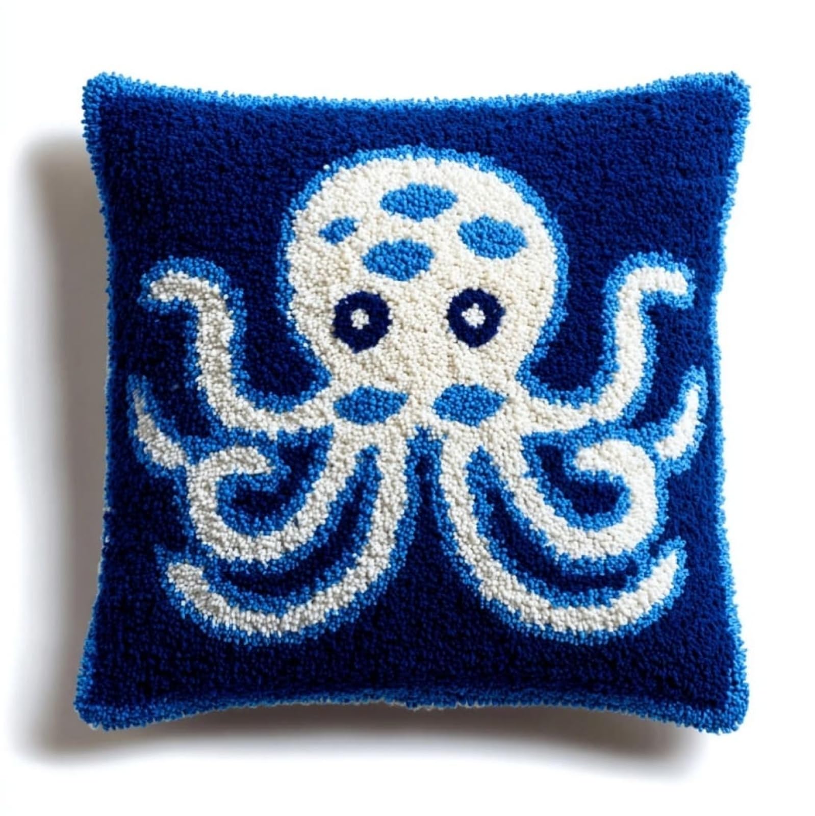 AxiangziK Latch Hook Kits 17x17in,Cartoon Octopus Latch Hook Craft Decorative Tapestry DIY Needlework Rug Kits for Beginners Children Adults and Seniors