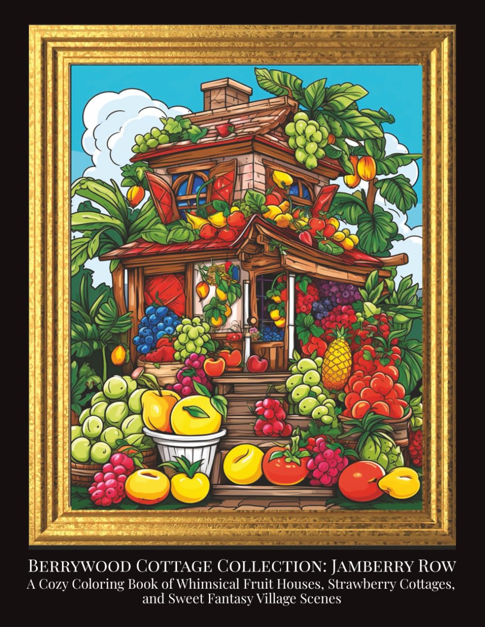 Berrywood Cottage Collection: Jamberry Row: A Cozy Coloring Book of Whimsical Fruit Houses, Strawberry Cottages, and Sweet Fantasy Village Scenes