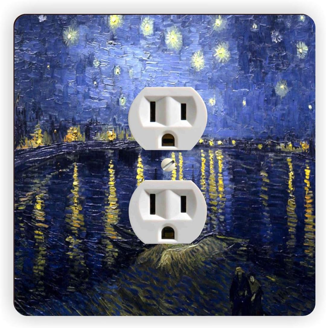Van Gogh starry Night - Outlet Plate Cover - Outlet Cover Switch Plate - Outlet Cover Cover