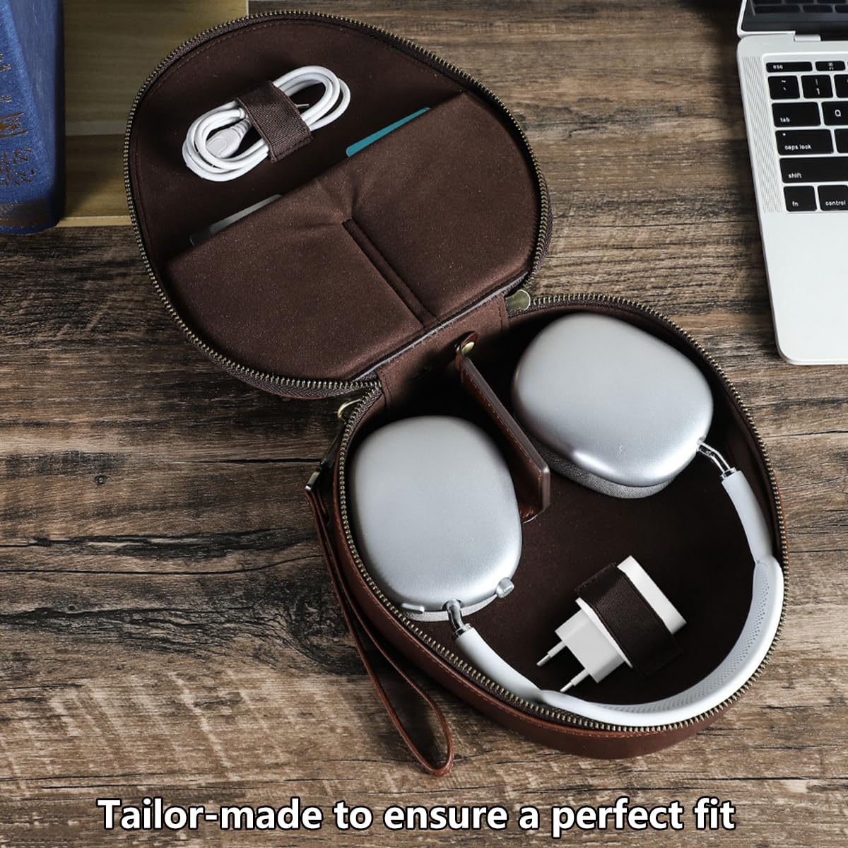 Etui z prawdziwej skóry do AirPods Max, pokrowiec ochronny na przenośne bezprzewodowe słuchawki, skórzany futerał podróżny