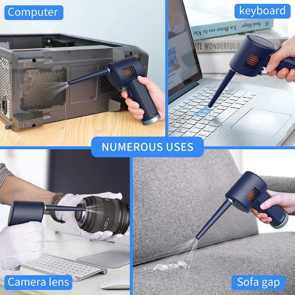 Spolverino Elettrico ad Alta Pressione Senza Fili - Ventilatore per Pulizia Computer - Detergente Tastiera - Dispositivi elettronici e detergente per Laptop - Pulizia Profonda Ecologico