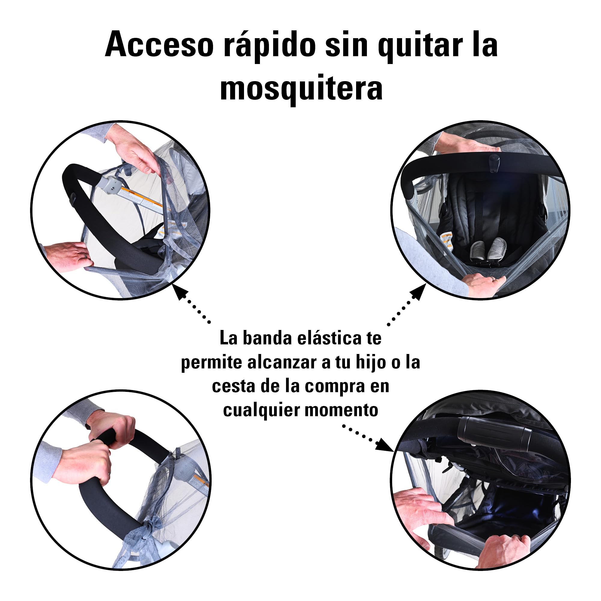 Mosquitera para cochecito XXL – Mosquitera y mosquitera para carritos hermanos y cochecitos grandes – Universal – Mosquitera – Elástico con bolsa