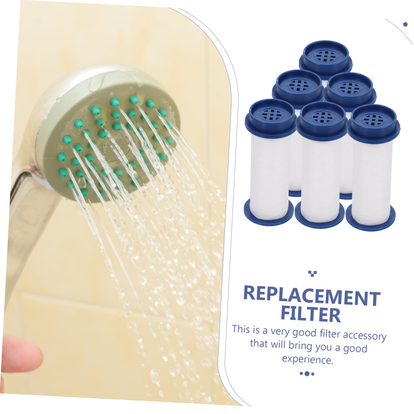 OSALADI 5 Set Di Filtri Per Doccia in Cotone Per La Sostituzione Di Irrigatori Per Doccia Realizzati Con Eccellente Facili Da Pulire Mantengono L'acqua 6 Pezzi*5