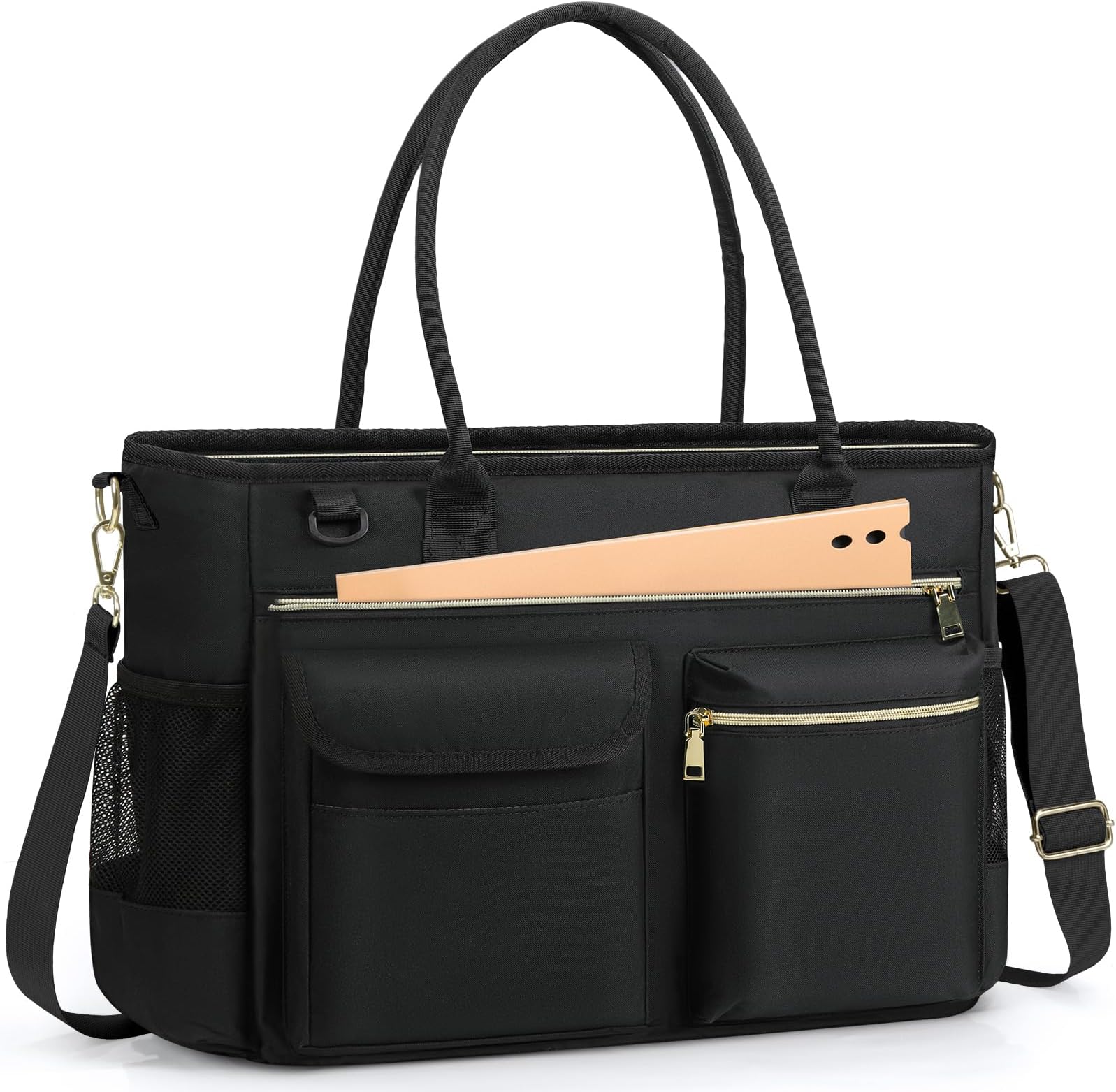 RAINSMORE Laptop Bag for Women 15.6 Inch Work Teacher Tote Bag Nurse Bag Computer Messenger Shoulder Handbag Work Bag