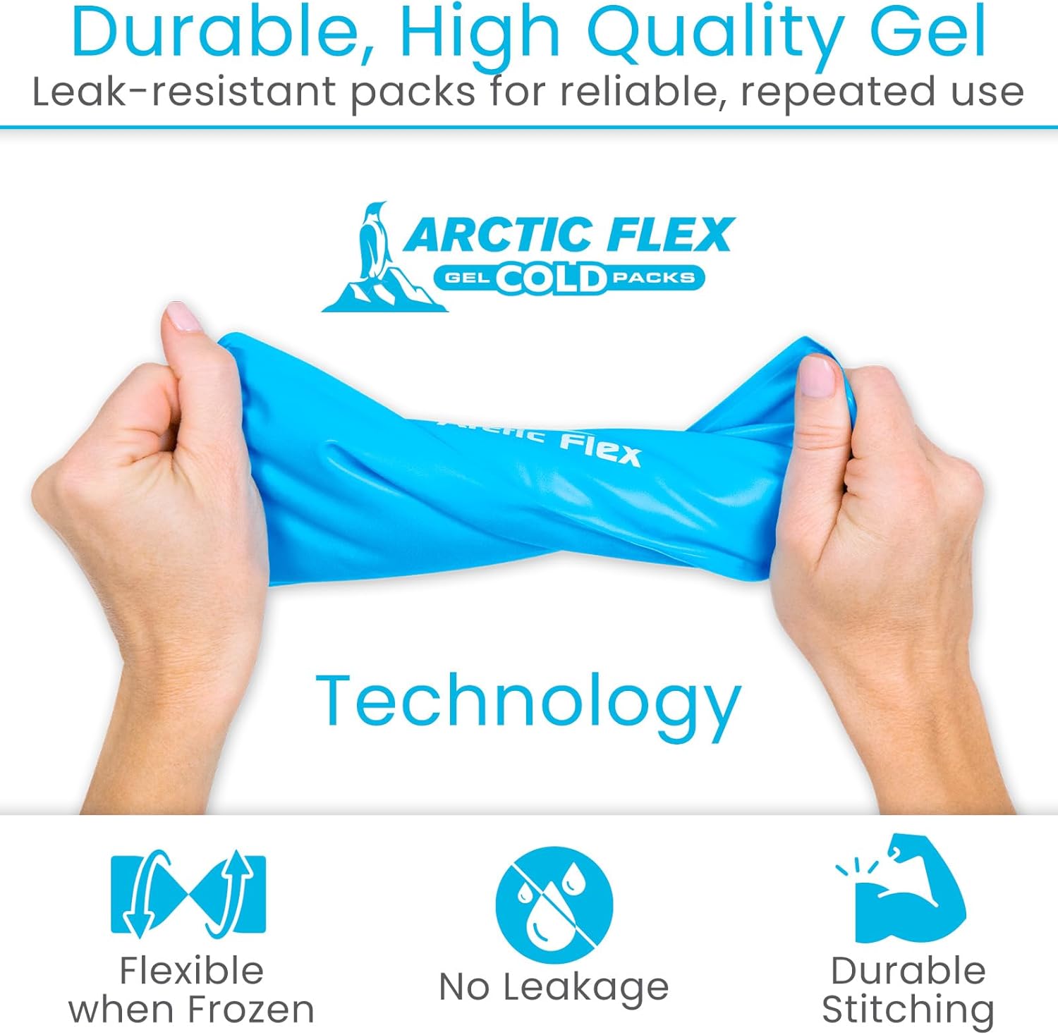 Arctic Flex Multi-Purpose Ice Pack Wrap - Reusable Gel Ice Packs for Ankle Injuries, Hot & Cold Compression Therapy for Pain Relief, Plantar Fasciitis, Achilles Tendonitis, Knee, Elbow & Hand Pain