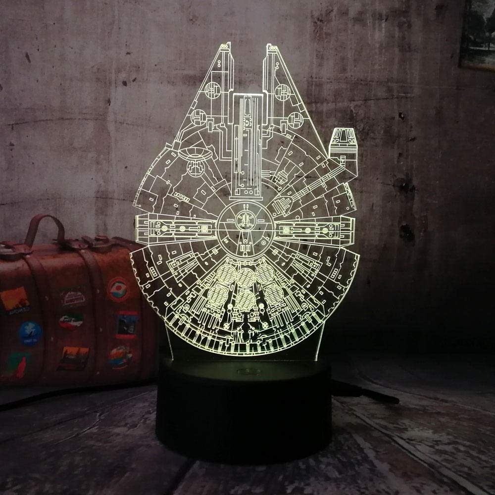 Movie"Star Wars" Spaceship 3D LED RGB Night Light 7 Color Change Sleeping Table lamp Home Decoration Holiday Children Christmas Gift