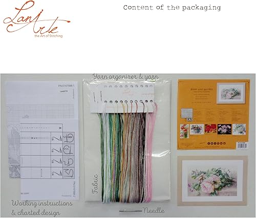 Miniatura 4 de Vervaco Lanarte Still Life with Peonies on Linen Counted Cross Stitch K, 15.5" x 10.25"